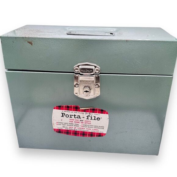 Vintage Hamilton Skotch Porta-File Skotch Kooler Portable File Cabinet No Key - Picture 1 of 9